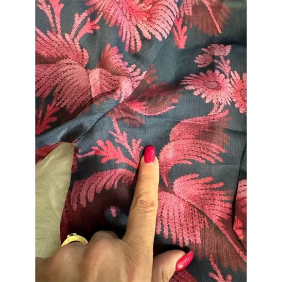 Ted Baker London Women's Floral Blouse Size 0 Multicolor Long Sleeve Tie Neck - Picture 15 of 16